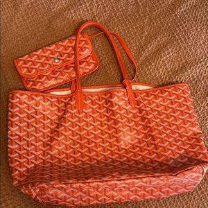 Goyard Orange Coated Canvas St. Louis PM Tote with Pouch